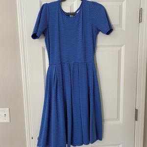 Lularoe blue striped stretchy Amelia